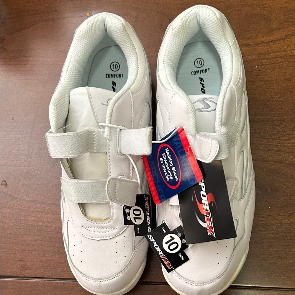 SportFX Men's White Velcro Comfort Athletic Shoes